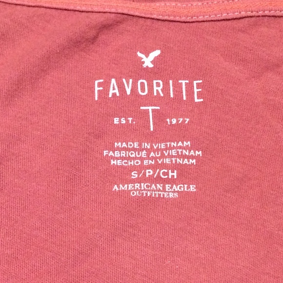 American Eagle - favorite T - Pink Short Sleeve V-Neck Shirt - 3/25$ - Picture 8 of 11